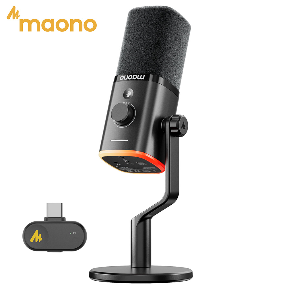 Pc Gaming Live Streaming - MAONO PD100W Draadloze USB Dynamische Microfoon