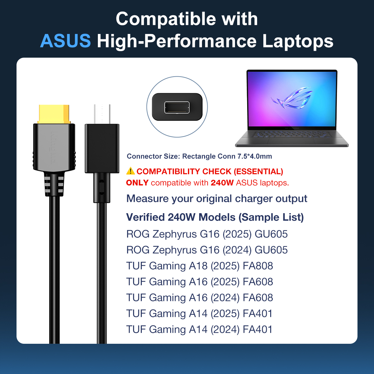 240W GaN Laptoplader voor ASUS - Pc Gaming Asus recensie en prijs