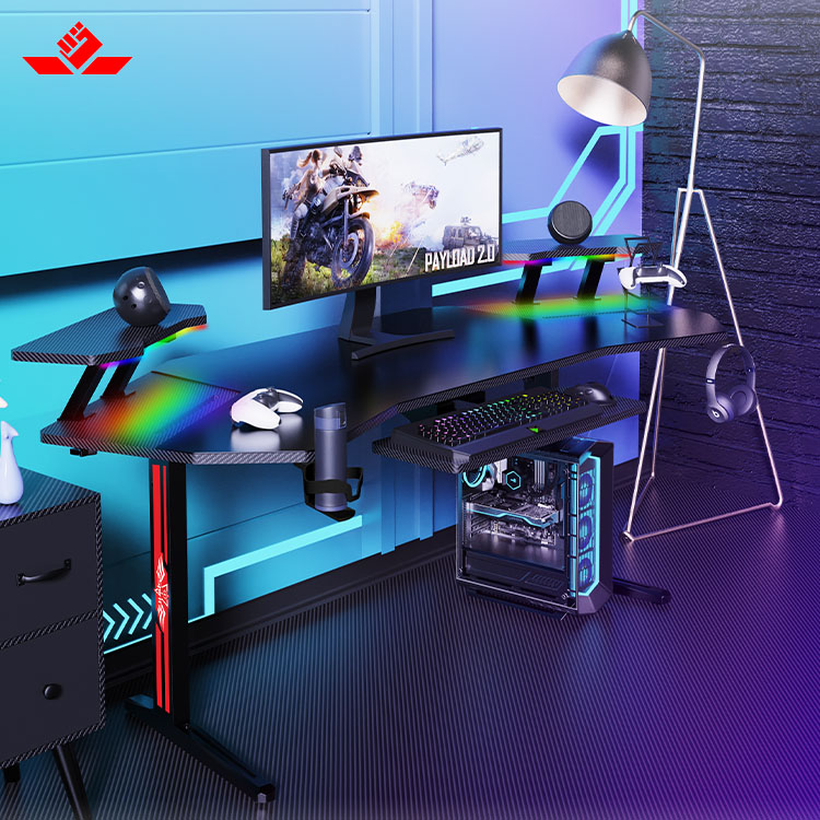 70-inch grote RGB LED verlicht - Pc Gaming Desk recensie en prijs