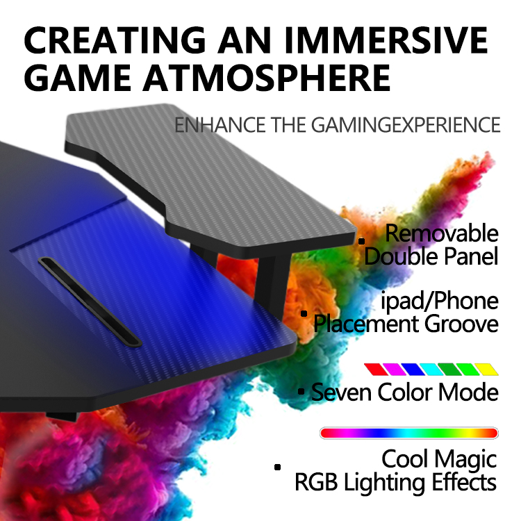 70-inch grote RGB LED verlicht - Pc Gaming Desk recensie en prijs
