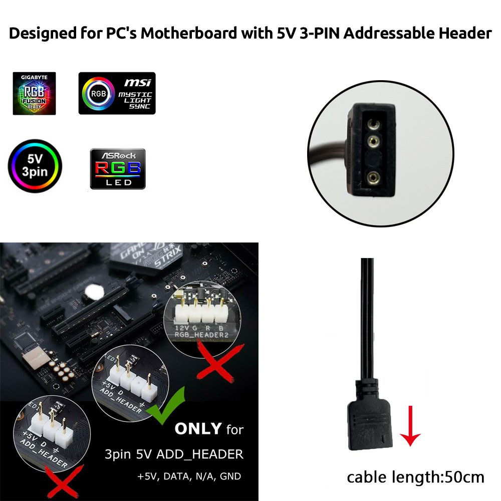 5V ARGB 3-pins header voor Asu - Pc Gaming Asus recensie en prijs